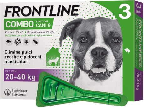  FRONTLINE COMBO CANI 20-40KG   3 PIPETTE, Farmaci Veterinari, Antiparassitari, 