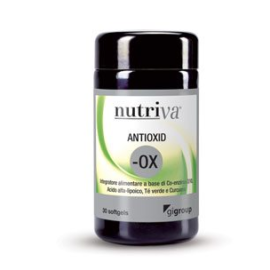  NUTRIVA </br>ANTIOXID-OX  30 capsule softgel, Integratori e parafarmaci fitoterapici, Antiossidanti e Omega 3, Acido alfa-lipoico, Coenzima Q10, Benessere muscolo-articolare, Sport e attività fisica, 