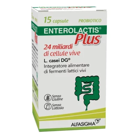  ALFASIGMA </BR> ENTEROLACTIS PLUS 15 CAPSULE, Fermenti, probiotici e flora batterica, Integratori e parafarmaci fitoterapici, Stomaco e intestino, 
