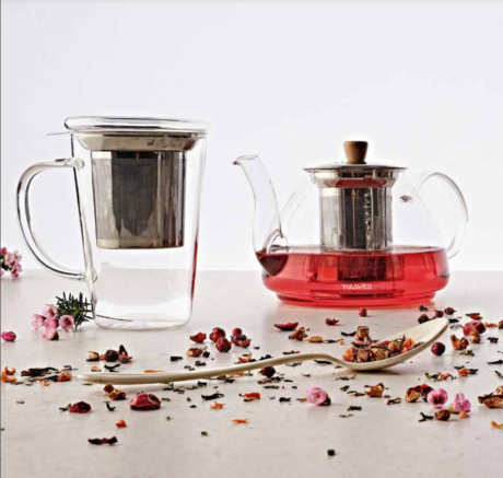  NEAVITA</br> ESSENTIAL TEA TEIERA INFUSIERA IN VETRO, Tazze, infusiere e accessori per il tè, Tisane, Tè, Infusi e corredo, 